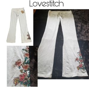 Lovestitch embroidered drawstring loungers…