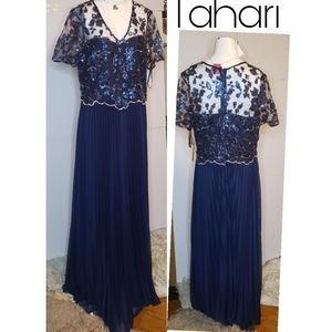 Tahari Embellished Floral Overlay Gown. Sz 8 and 10 avail.