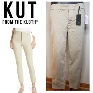 KUT from the Kloth tan light weight crop khaki pan