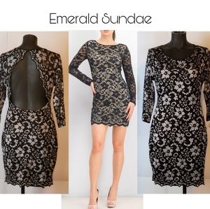 Emerald Sundae Black/Nude Lace dress. Sz XL