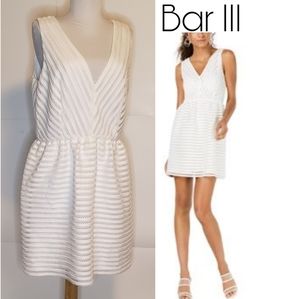 Bar III Womens Illusion-Stripe Fit & Flare Dress