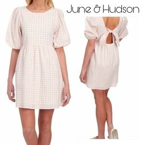 June & Hudson Gingham print doll dress.  Sz Med