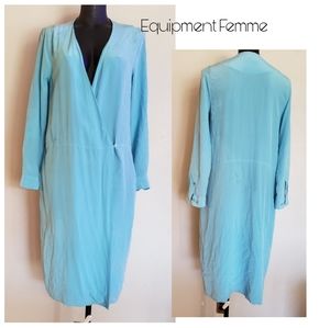 Equipment Femme turquiose wrap dress. Sz Sm