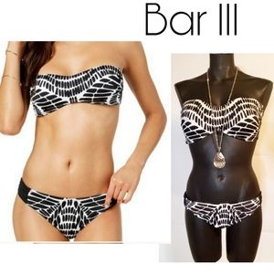 Bar III Black White Kaleidoscope Bikini set. Sz XL