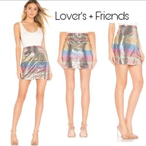 Lovers + Friends "Carmen" Mini Skirt in Night Out.