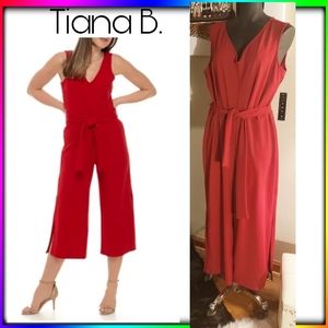 Tiana B.V-Neck Tie Waist Crop jumpsuit Sz 16