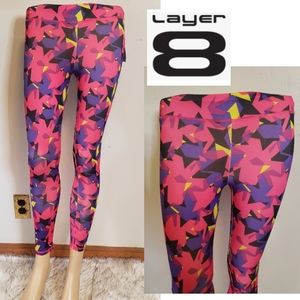 Layer 8 pink/prple confetti 🎊 leggings. Sz Med