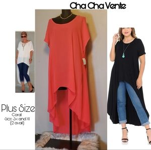 Cha Cha Venti high/low Plus Size Top XL & 3x