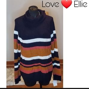 Love ❤ Ellie colorblock turtle neck sweater Sz XL