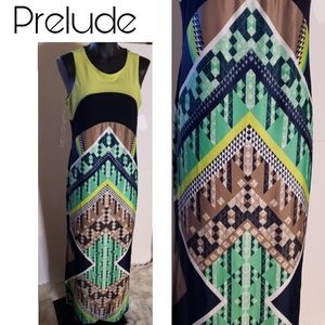 Prelude colorblock maxi dress. Sz Med