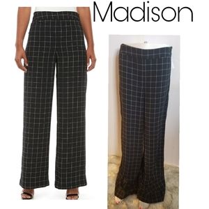 Madison Side Zip Wide Leg Windowpane pattern Sz 8