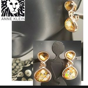 Anne Klein double drop clip on earrings.