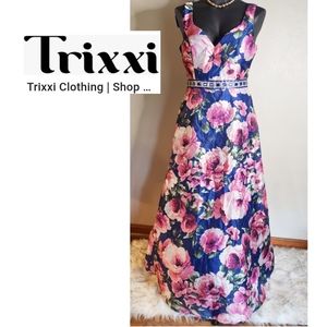 Trixxi Clothing Co blue/pink formal gown. Sz 11