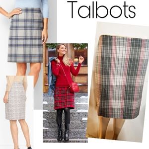 Talbots plaid skirt (green/pink).  Sz 16p