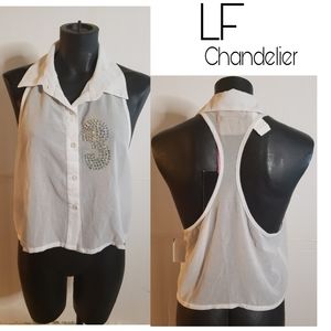 LF Chandelier button up/racerback top. Sz Sm