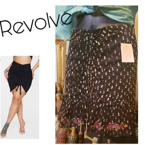 Revolve ruched black/gold metallic threading.  Sz Sm