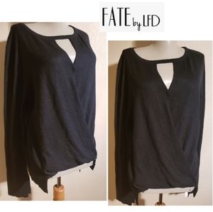 Fate by LFD blk keyhole surplice sweater.  Sz Lrg