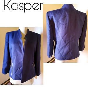 Kasper blue linen jacket/blazer.  Sz 8.