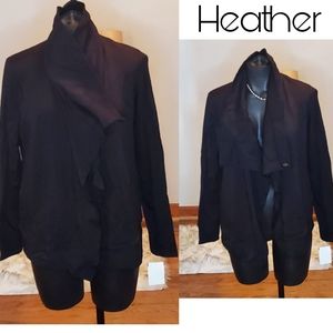 Heather draped ruffle cardigan sweater. Sz Lrg