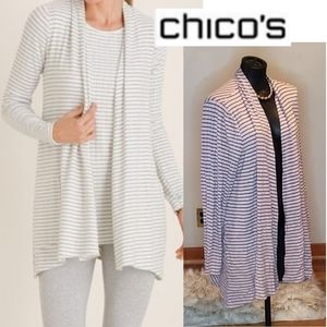 Chico's Zenergy plush chevron striped cardigan. Sz 16