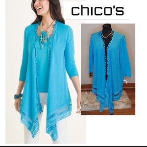 Chico's Tassel CARDIGAN.  Sz 3p. Sz 16