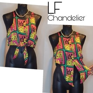 LF Chandelier tie front sleeveless top.  Sz Sm