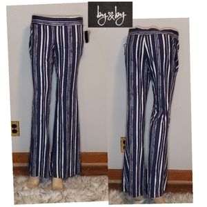 BY & BY blue/white striped casual pants.  Stretch. Large