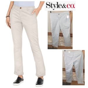 Style & Co. Pants Glacier Blue Size 16 Straight Chino Stretch