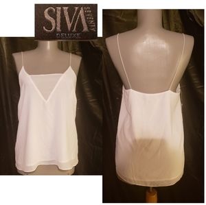 SIVA Seventy white tank top. Sz Med