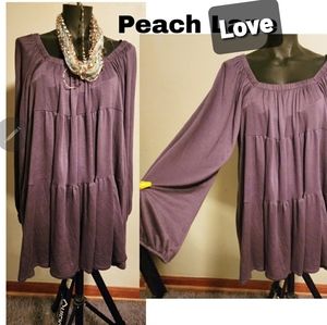 Peach Love tiered dress.  Sz Lrg. New