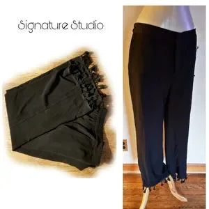 Signature Studio fringe trim pants. Sz XL