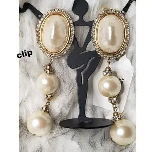 💥Clip - Retro pearl drop clip earrings. 😍