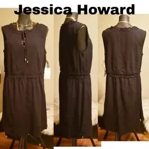 Jessica Howard 100% Gauzy Cotton sleeveless dress Sz 14