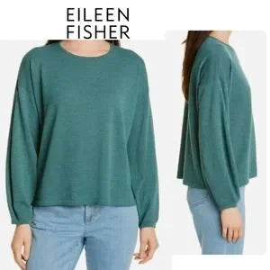 Eileen Fisher Classic Wool Pullover Sweater. Sz XL. Dragonfly $238 Crew Neck