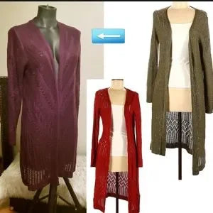 Love Ellie open knit long duster cardigan. Sz Lrg