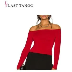Last Tango off the shoulder stretch top  (Red - Size: M/L)