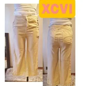 XCVI tan flare crop pants. Sz small