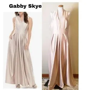 Gabby Skye Occasion Sleeveless Stretch Satin Gown. Sz 14
