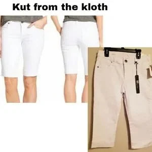 Kut from the Kloth Natalie Bermuda Shorts.  Sz 0. Optic white.