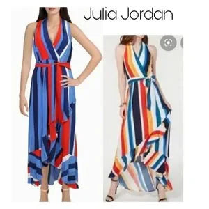 JULIA JORDAN STRIPED SLEEVELESS MAXI DRESS. Sz 2. Org $119