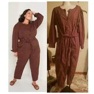 Old Navy zip front crop utility jumpsuit.  Sz 2x