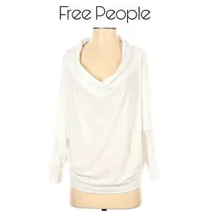 We The Free white drape neck top.  Sz Large.   New