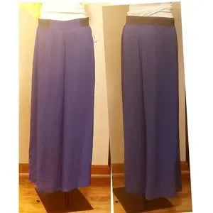 Material Girl sheer wide-leg pants. Blue.  2-Larges 4-meds