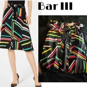 Bar III vibrant colorblock Printed Skirt. Sz 6. Nwts