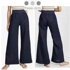 Three Dots blue Linen Wide Leg Pant.  Sz Med. Deal!!!