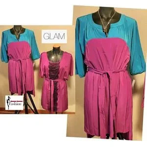 Glam boho colorblock dress.  Size small.  New.