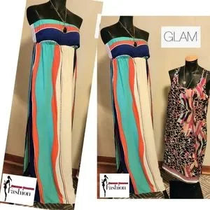 Glam colorblock maxi dress.  Sz. Sm. New