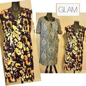 Glam floral dress.  Size Large.  New.