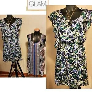 Glam floral ruffle dress.  Sz. Sm. New