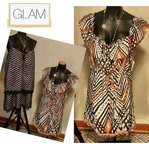 Glam off the shoulder dress. Sz lrg. New